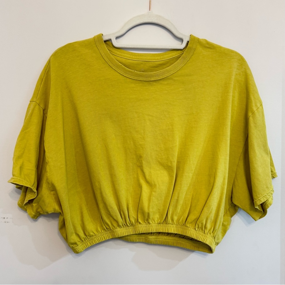Aerie Green/Yellow Crop T-Shirt